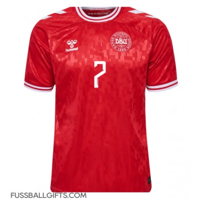 Dänemark Mathias Jensen #7 Fußballbekleidung Heimtrikot EM 2024 Kurzarm Dänemark Mathias Jensen #7 Fußballbekleidung Heimtrikot EM 2024 Kurzarm